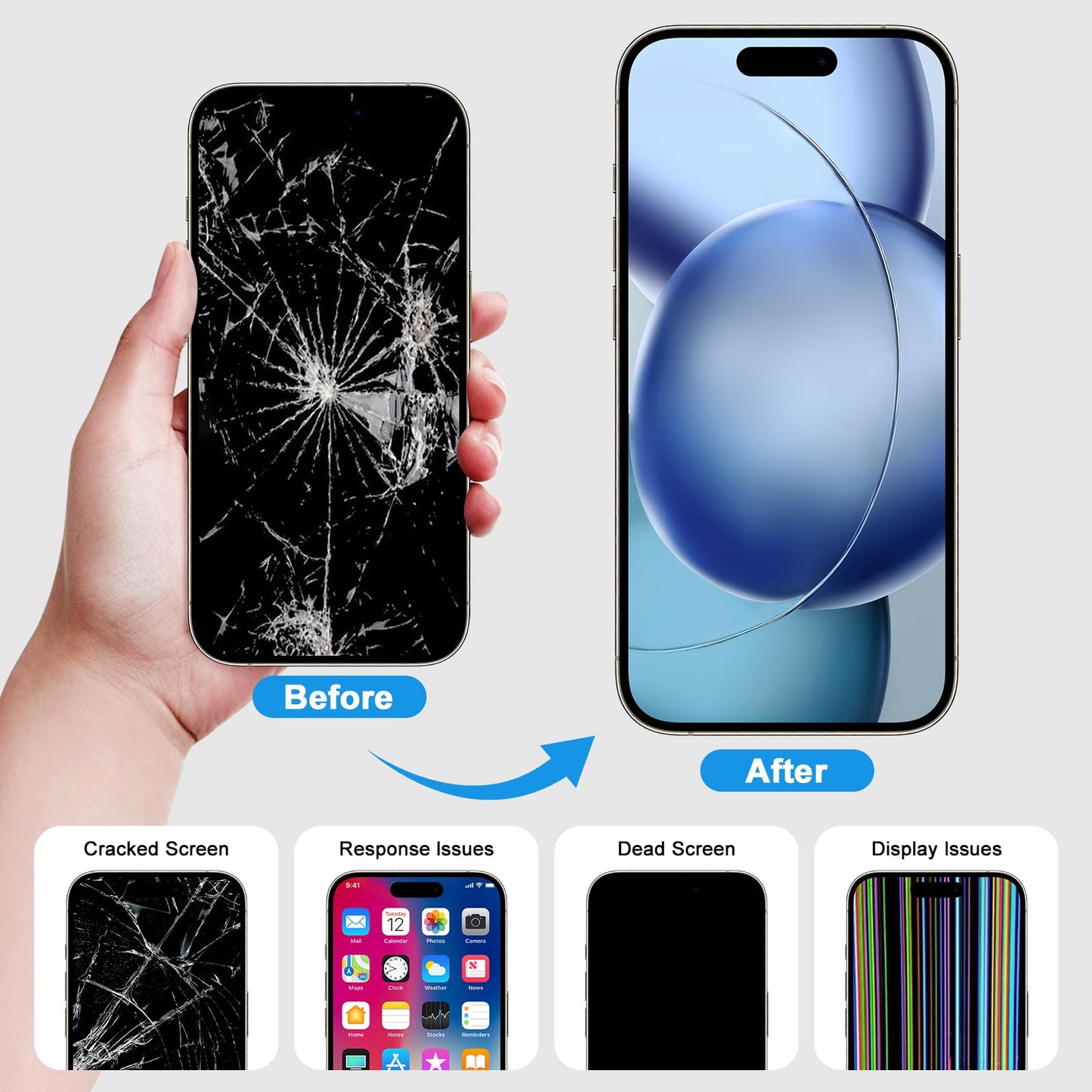 DD OLED Display for iPhone 15 Pro – Premium COP Screen Replacement Assembly High Resolution & Fast Touch Response