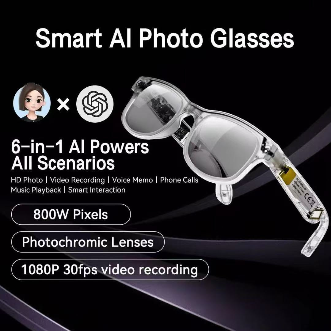 Smart AI Glasses for Photos, Videos & Calls