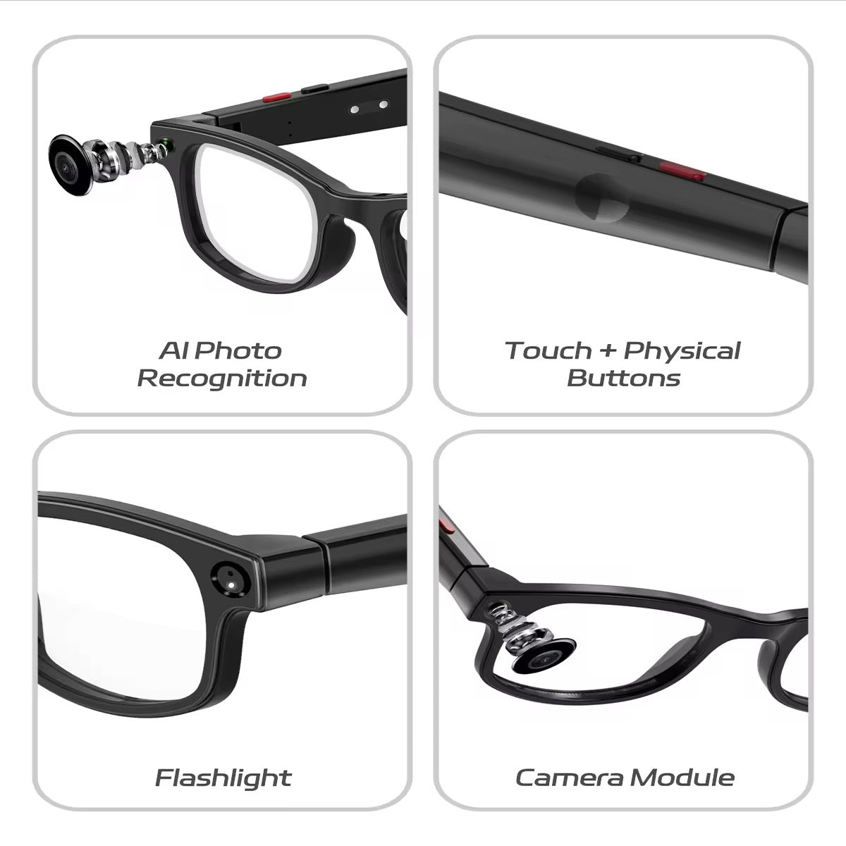 Smart AI Glasses for Photos, Videos & Calls