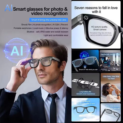 Smart AI Glasses for Photos, Videos & Calls